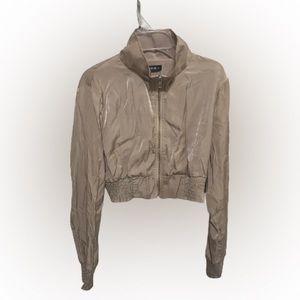 Shein Tan Lightweight Zip Up Bomber Jacket Women’s Size Large